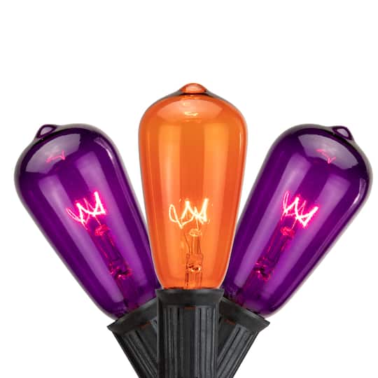 10ct. Purple &#x26; Orange Edison E17 Halloween Light Set